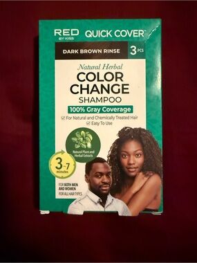 RED Quick Cover Natural Herbal Color Change Shampoo - Dark Brown